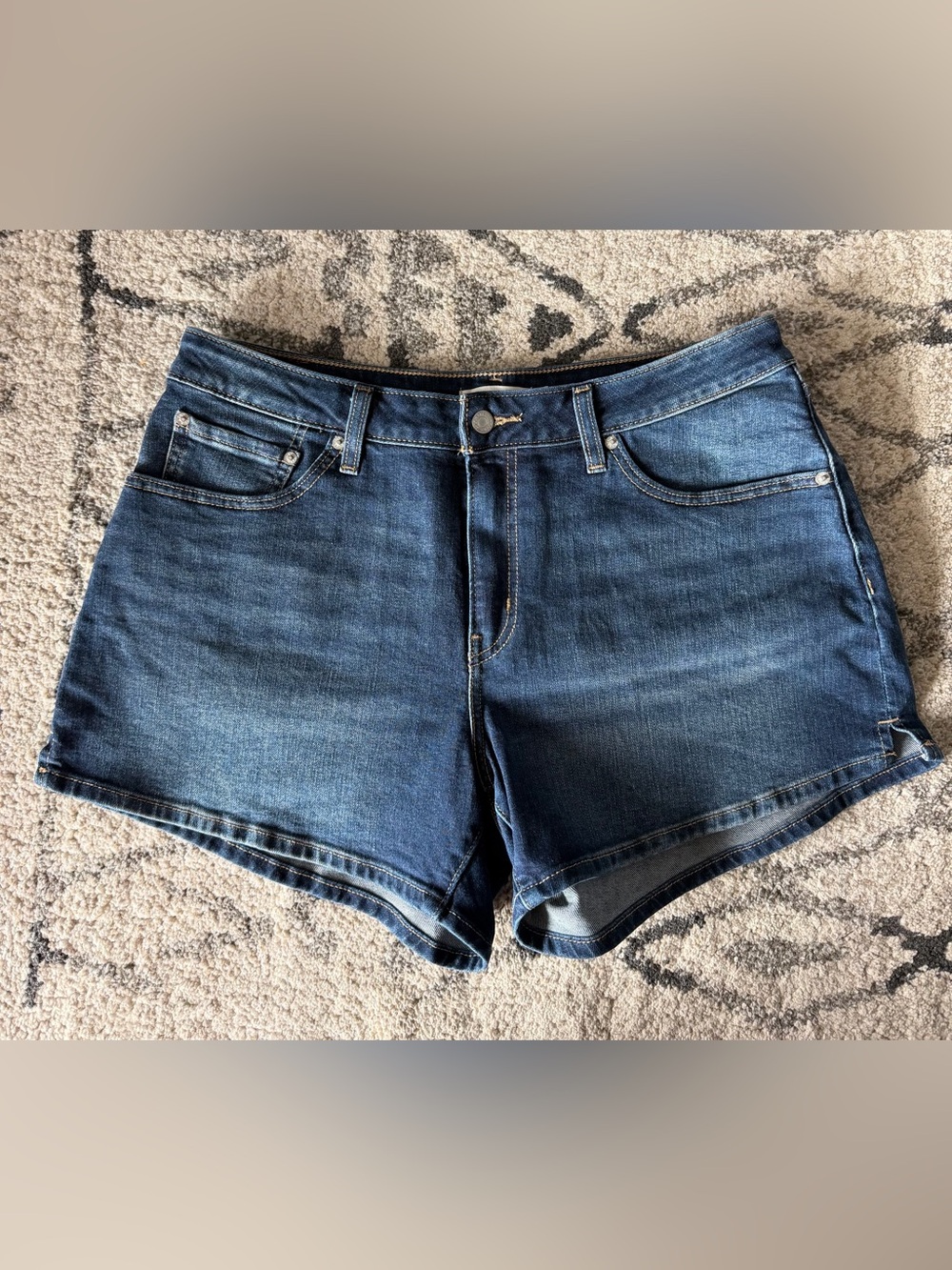 Levi’s Dark Blue Denim Women's Shorts - Classic A-line Jean Short